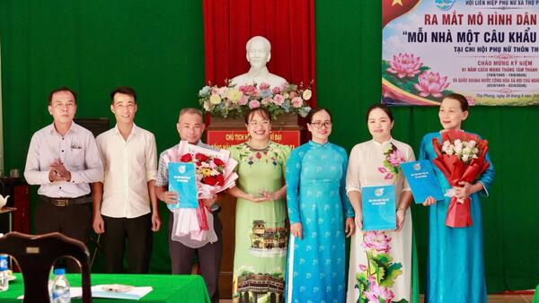 Hội Liên hiệp Phụ nữ xã Thọ Phong ra mắt mô hình Dân vận khéo “Mỗi nhà một câu khẩu hiệu của Bác”