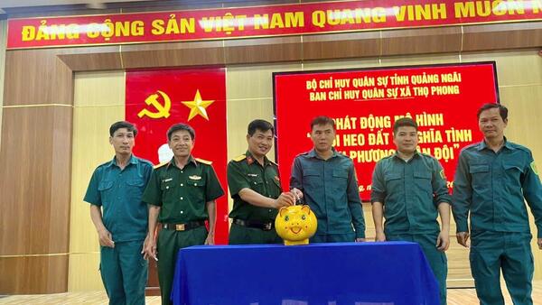 BAN CHỈ HUY QUÂN SỰ XÃ THỌ PHONG PHÁT ĐỘNG MÔ HÌNH “NUÔI HEO ĐẤT VÌ NGHĨA TÌNH HẬU PHƯƠNG QUÂN ĐỘI”